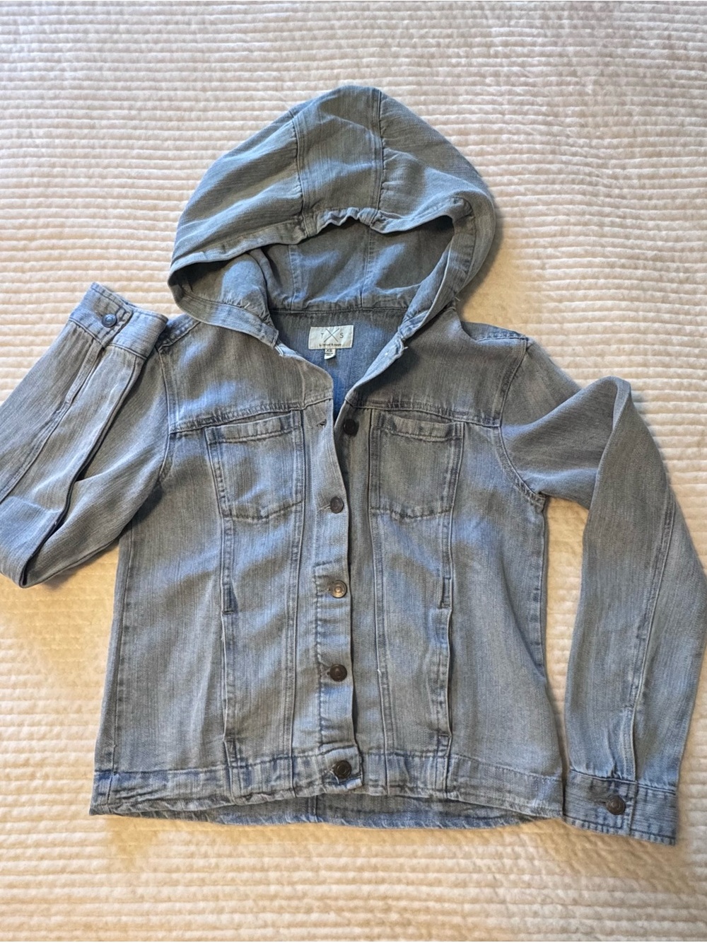 Thread & Supply Light Blue Hooded Super Soft Denim Jacket